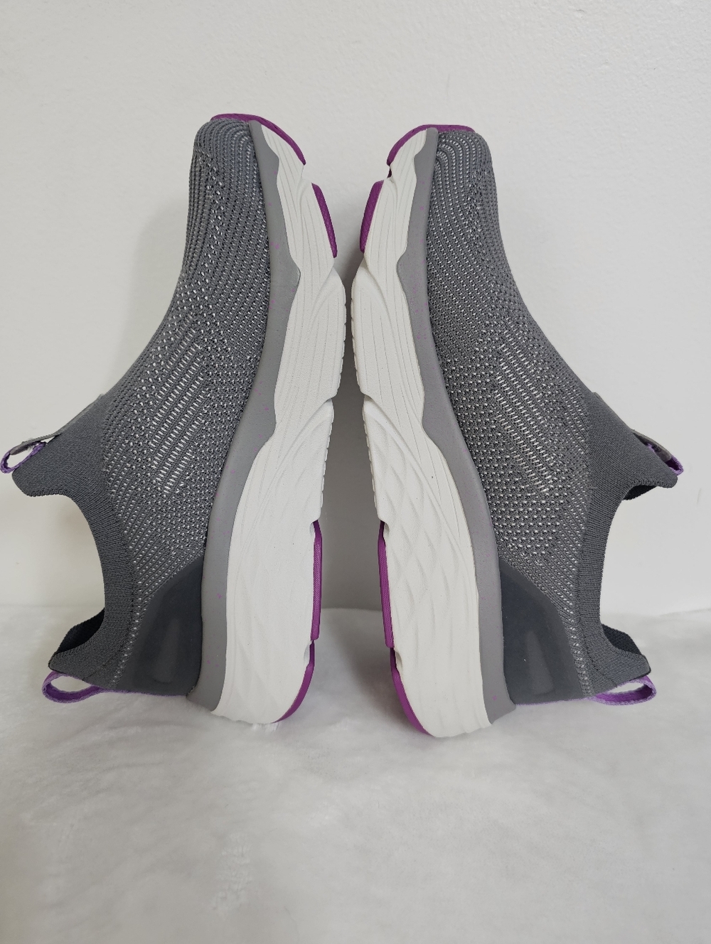 Skechers Womens Max Cushioning Elite Gray Purple Ultra Go Slip On Athletic Shoe - Picture 6 of 12